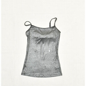 NEW Express Women's Tank Top Crew Neck Sparkly Polyester Silver Size XS